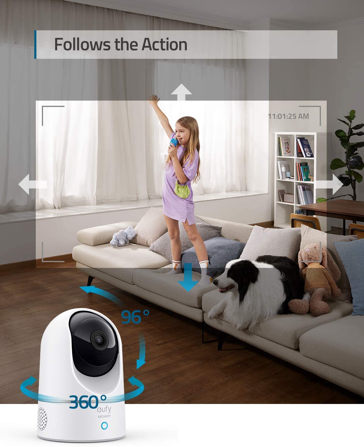 Camera Pan And Tilt Ceiling Can Rotate Night Vision 2k HD