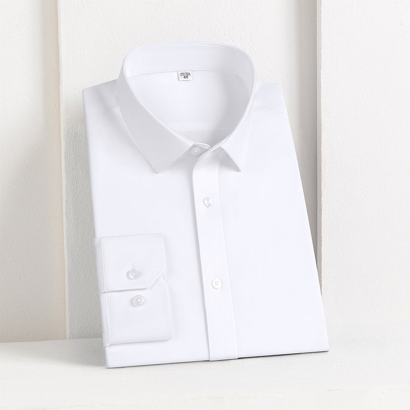 Shield &Style Professional Non-Iron Executive Work Shirt Premium Cotton Slim Fit White Dress Shirt