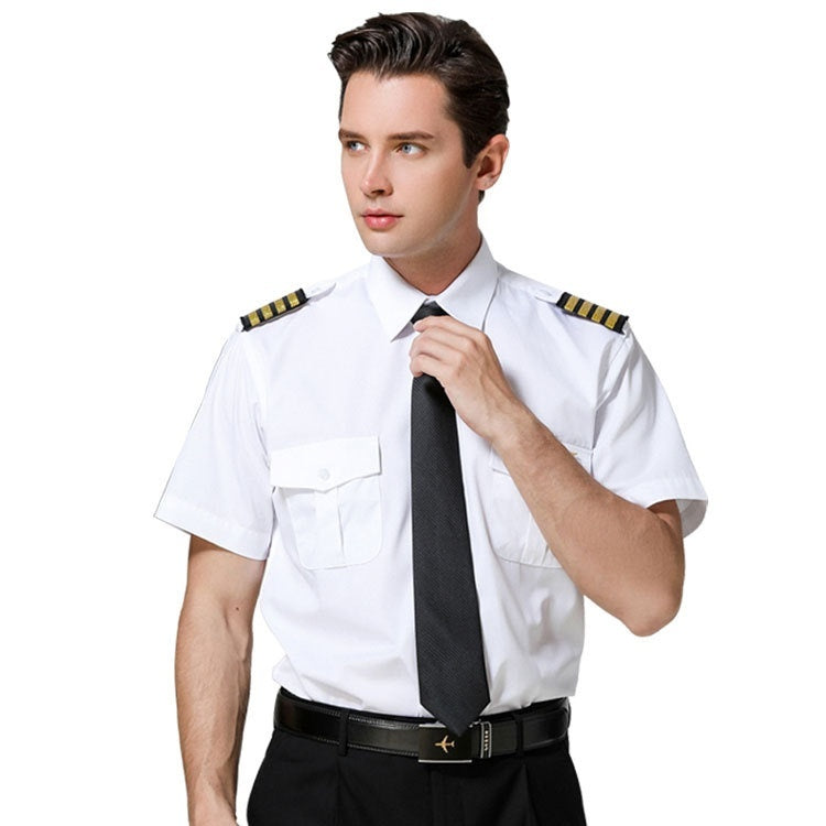 Pilot Empty Boy Captain Uniform White Shirt Epaulet