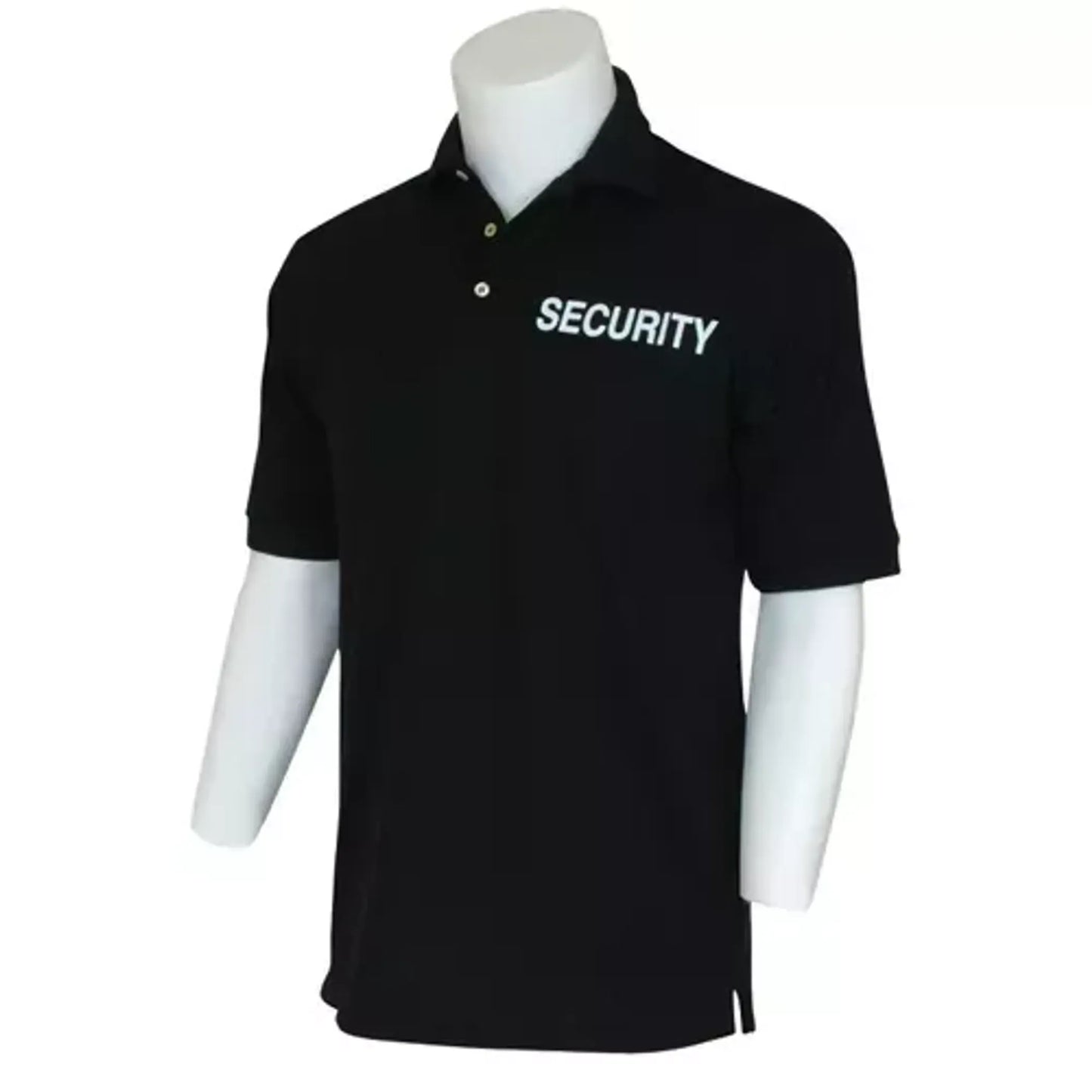 Pique Polo Shirt Security , Black 2 Imprints Large