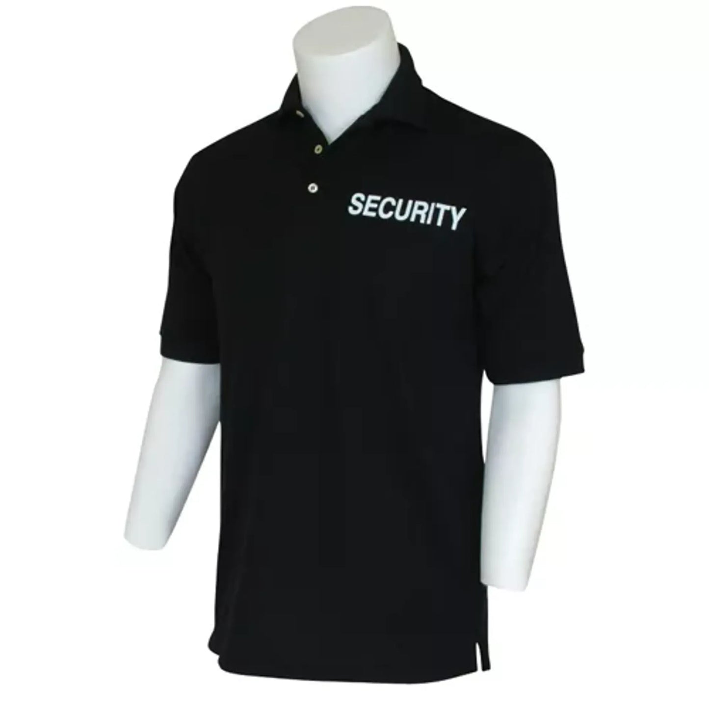 Pique Polo Shirt Security , Black 2 Imprints Large