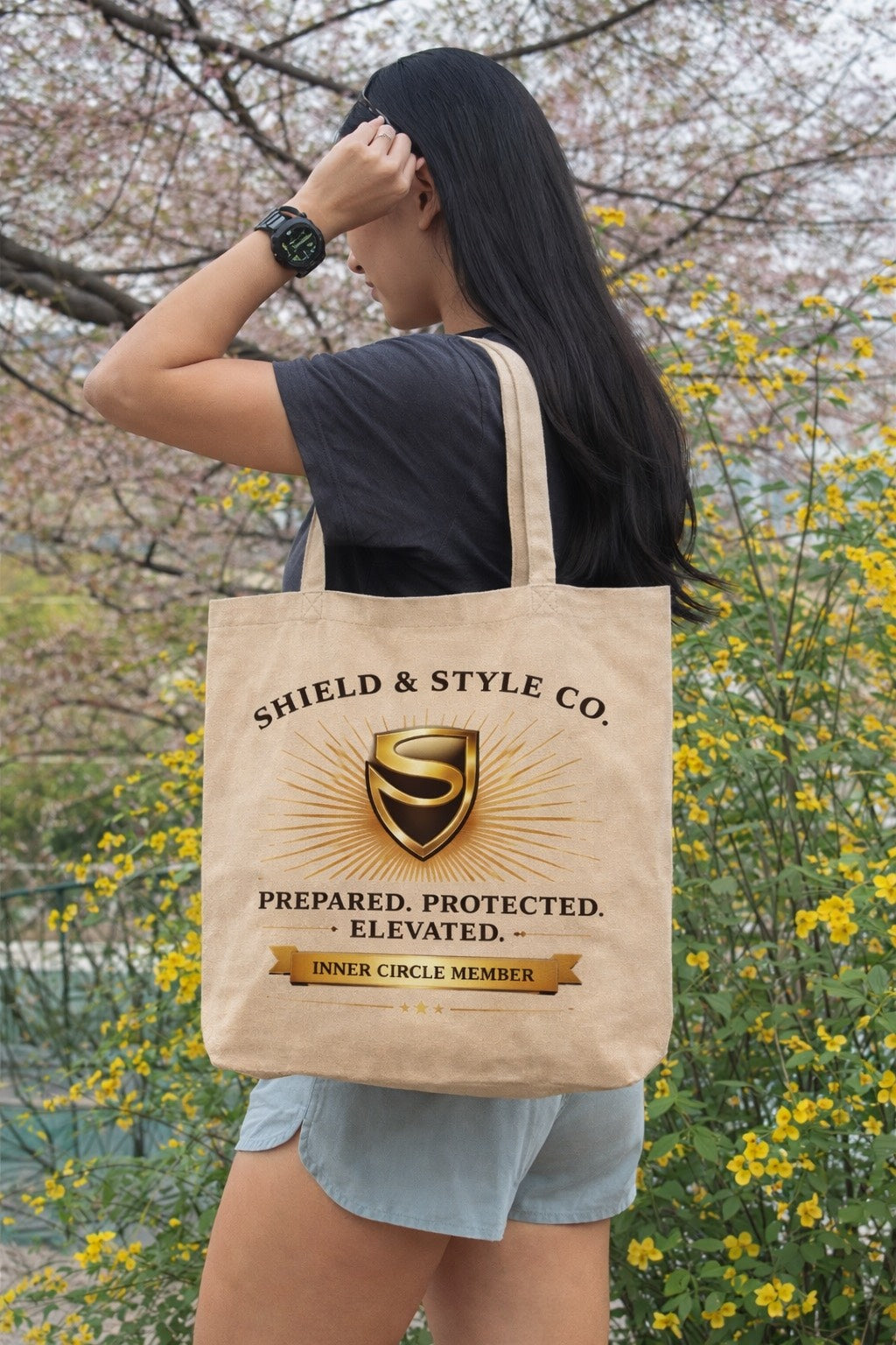Inner Circle Canvas Tote – Shield & Style Co. (Premium Edition)
