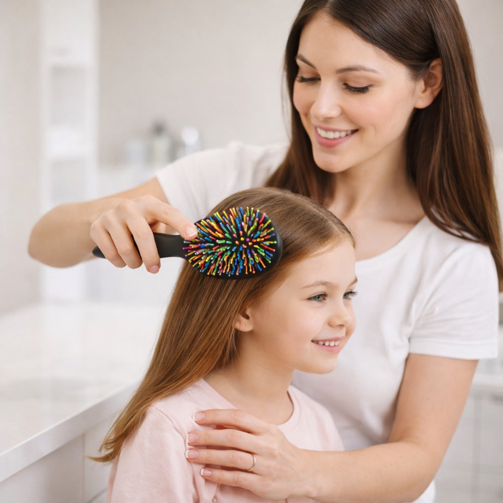 Shield & Style™ Rainbow Volume Detangling Brush – Anti-Breakage, Scalp-Friendly, Professional Hair Brush