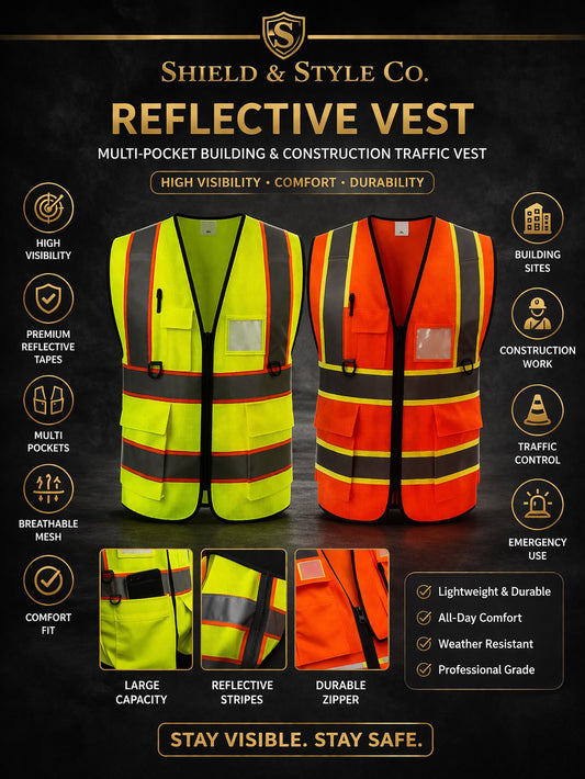 Reflective Vest Multi-pocket Building Construction Traffic Fluorescent Vest