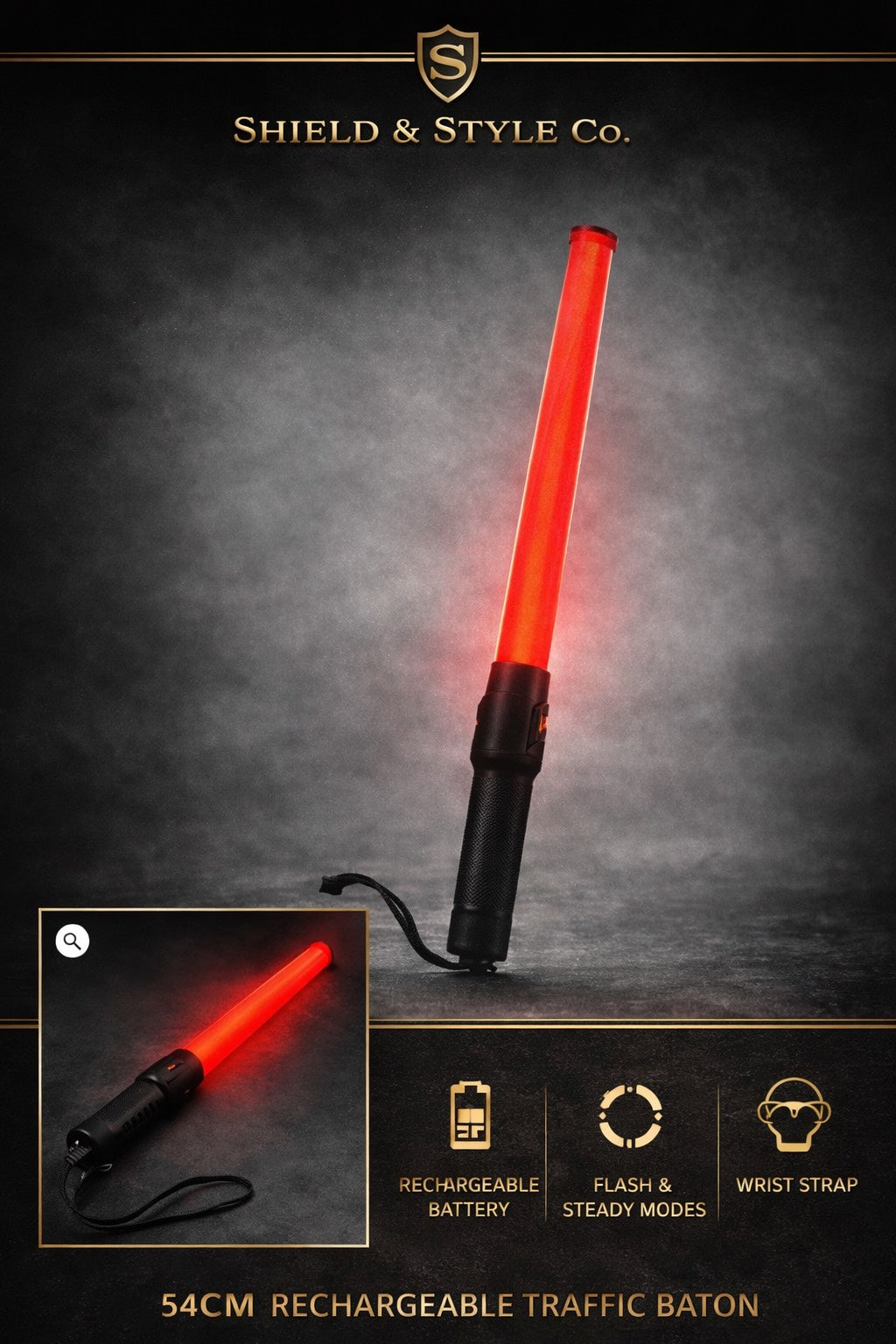 54CM Rechargeable Traffic Baton Cheer Stick