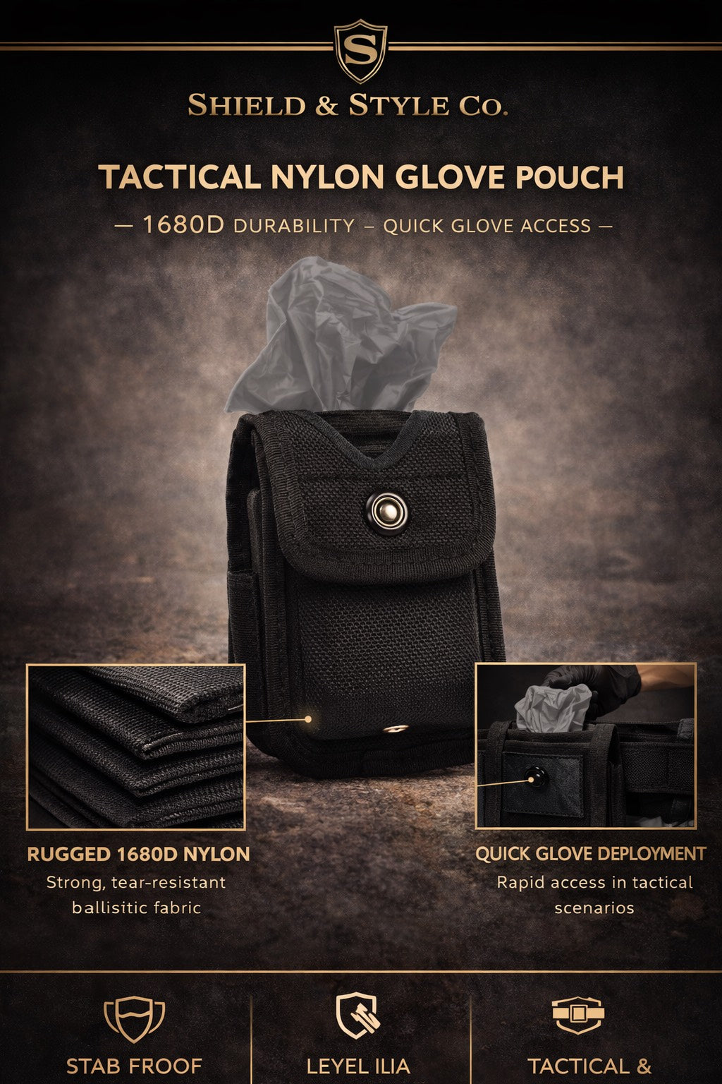 1680D Nylon Tactical Glove Bag Security