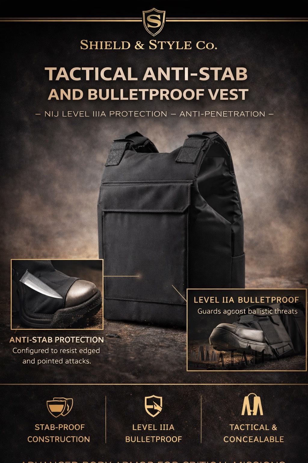 Anti Stab Vest Body Armour Anti-knifed Security Stab Proof Vest Bulletproof UK