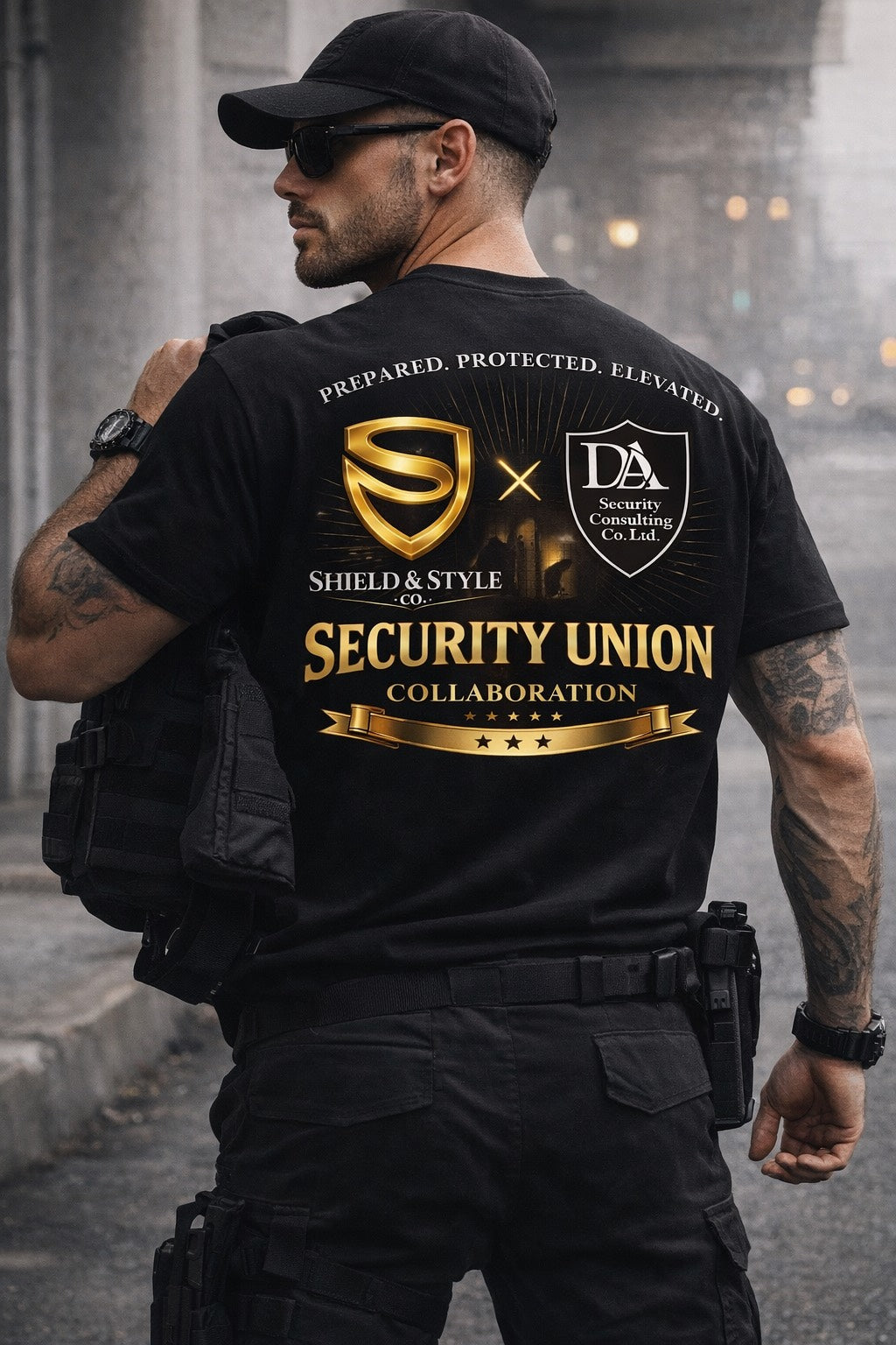 Security Union Collaboration Tee (Black/Gold Edition)