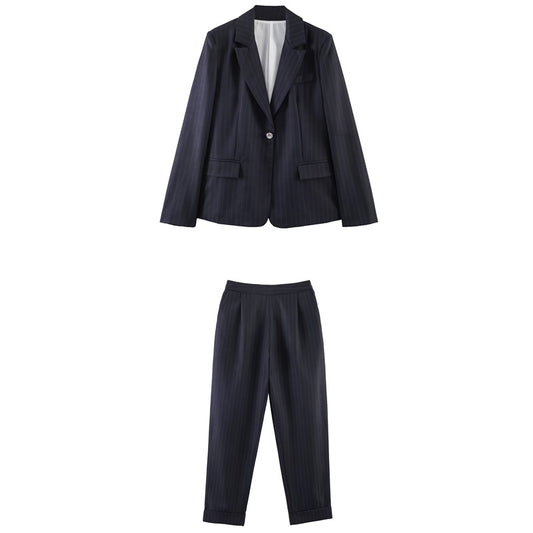 European And American-style Slim-striped Casual Suit