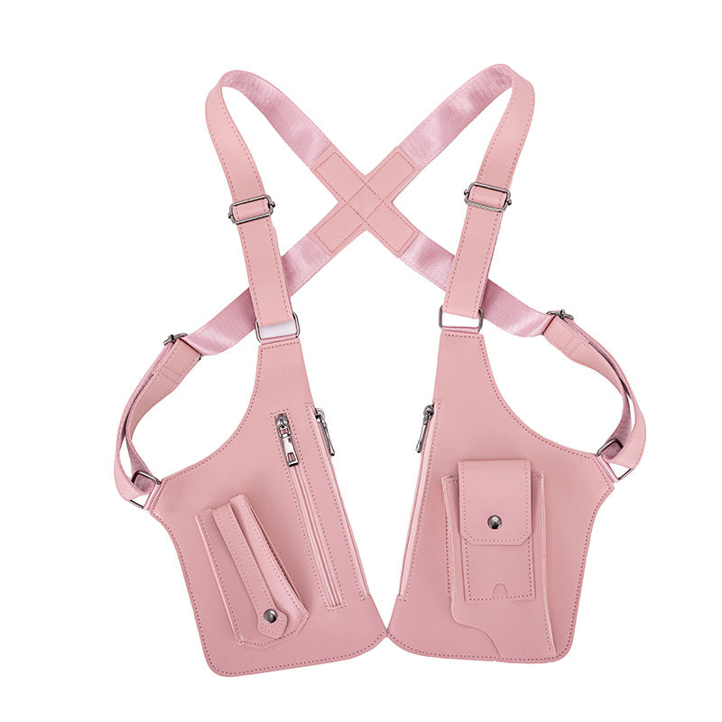Men's Retro Underarm Backpack Belt Bag - Adjustable Crossbody Shoulder Bag for Travel Storage Multi Functional